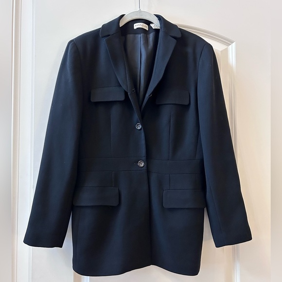 Ann Taylor Jackets & Blazers - Vintage 90’s Ann Taylor Black 100% wool utility inspired lined blazer. EUC